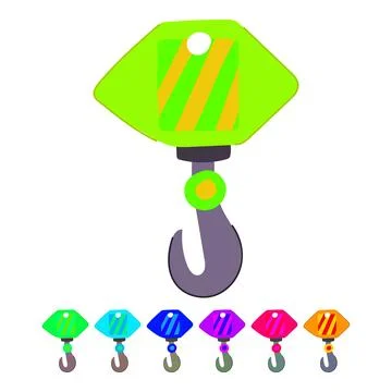 Logo crane hook vector cartoon graphic Stock Illustration
