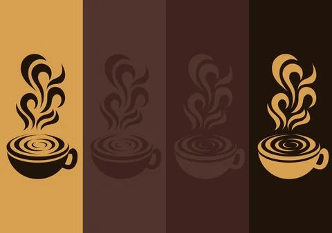 Logo of a cup of coffee with smoke Stock Illustration