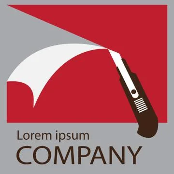 Logo cutter knife. 스톡 일러스트