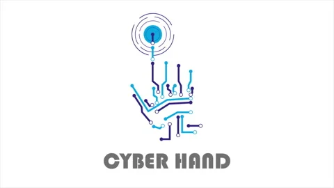 Logo for cyber hands Stock Footage 154341145