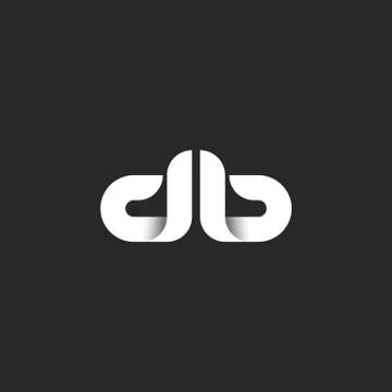 Logo db letters monogram, black and white gradient sleek lines geometric shap Stock Illustration