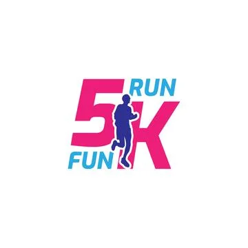 Logo Design for 5K fun run event Stock Illustration