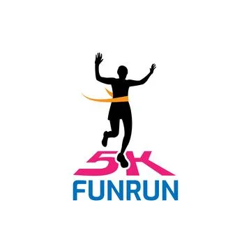 Logo Design for 5K fun run event Stock Illustration