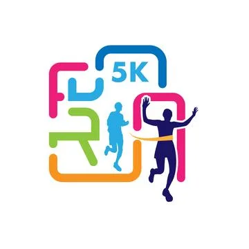 Logo Design for 5K fun run event Stock Illustration