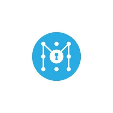 Logo design about network, community and secure pattern, Illustrazione stock