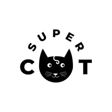 Logo design about super cat logo concept Stock Illustration