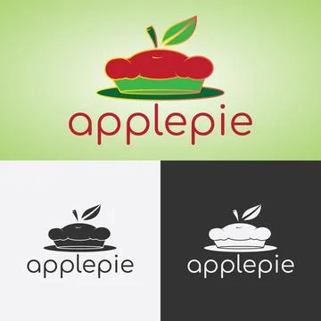 Logo Design with apple pie concept Stock Illustration