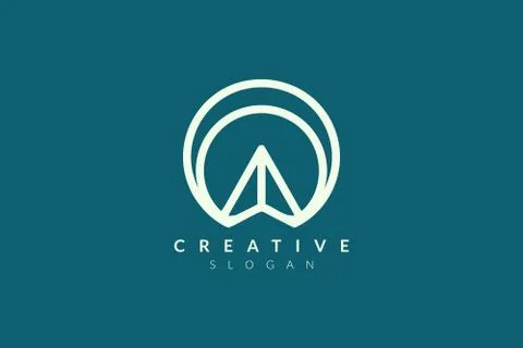 The logo design is a blend of circles with the direction of the arrow. Minima Stock Illustration