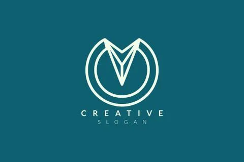 The logo design is a blend of circles with the direction of the arrow. Minima Illustrazione stock