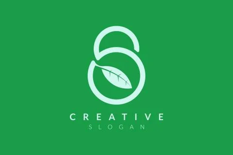 Logo design is a combination of padlock and leaf shape. Minimalist and modern Stock Illustration