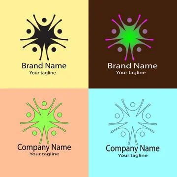 Logo design for a company symbolizing unity and celebration Illustrazione stock