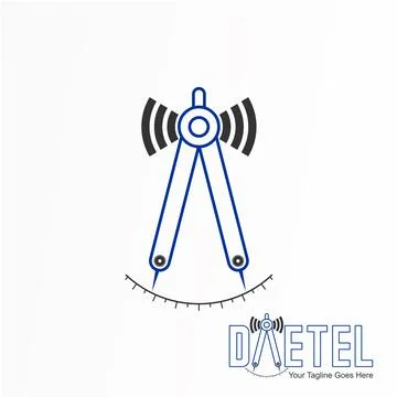 Logo, Design, Concept, Abstract, Graphic, Symbol, Caliper and Signal Stock Illustration