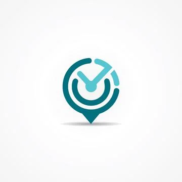Logo design for concept of time and location Illustrazione stock