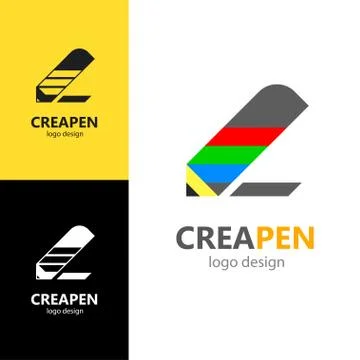 Logo design Creative pen, vector EPS10 Illustrazione stock