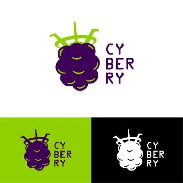 Logo design Cyber berry, vector EPS10 Illustrazione stock