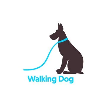 Logo design for dog walking. Stock Illustration