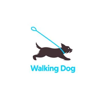 Logo design for dog walking. Stock Illustration