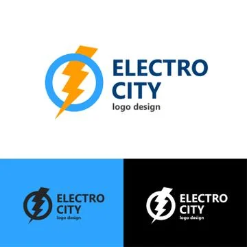 Logo design Electro city, vector EPS10 Illustrazione stock