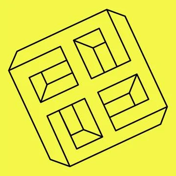 Logo design element, isometric pattern. Vector illustration. Op art. Stock Illustration