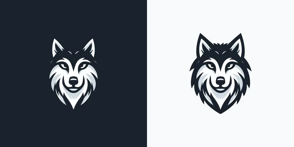 Logo design featuring a wolf in vector. Stock Illustration