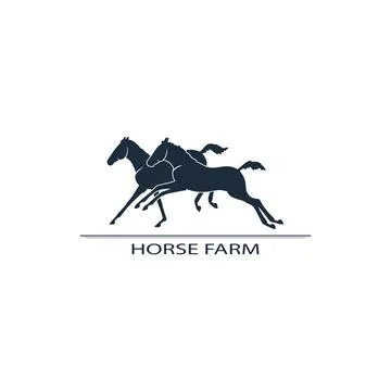 Logo design with foals playing Stock Illustration