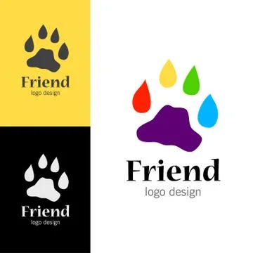 Logo design Friend, vector EPS10 Illustrazione stock
