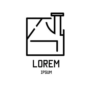 Logo design home fabric Stock Illustration