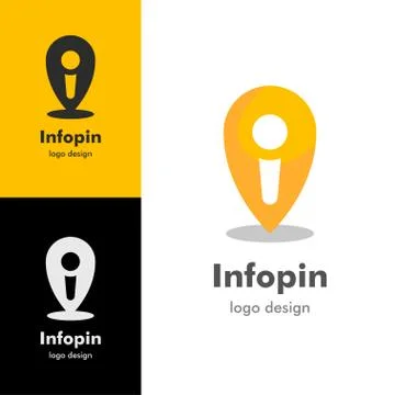 Logo design Info pin, vector EPS10 Illustrazione stock