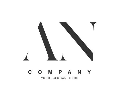AN logo design. Initial letter a and n serif font style. Creative classic c.. Stock Illustration