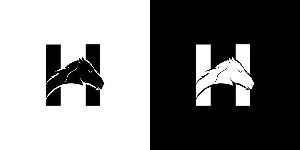 The logo design with the initial letter H  is combined with a modern and pr.. Stock Illustration