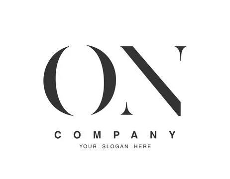 ON logo design. Initial letter o and n serif font style. Creative classic c.. Stock Illustration