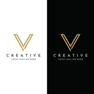 Logo design initial letter V with artistic monogram.Logo is modern, luxurio.. Stock Illustration