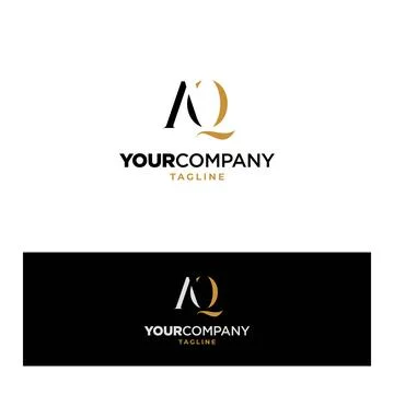 The logo design for the initials of the letters AQ is simple and modern Stock Illustration