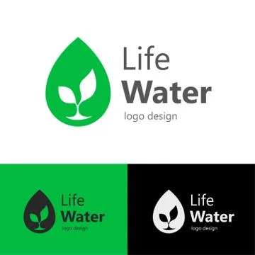 Logo design Life water, vector EPS10 Illustrazione stock