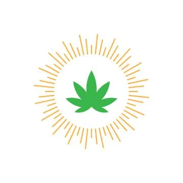 Logo design with light and and leaf illustrations. vector Stock Illustration