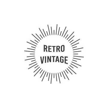Logo design with light illustrations and retro vintage text Stock-Illustration