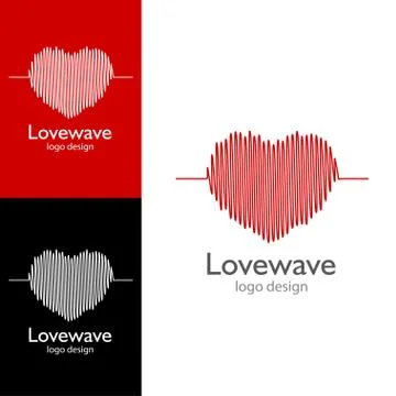 Logo design Love wave, vector EPS10 Illustrazione stock