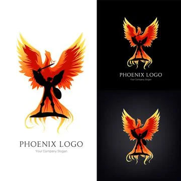 Logo design with Pheonix Stock Illustration