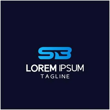 Logo design simple letter S and B Stock Illustration