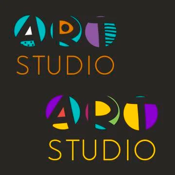 Logo design template for art studio, gallery, school of the arts. Creative .. 스톡 일러스트