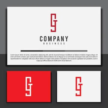 Logo design template, with a combination of G and J geometric icons Stock Illustration