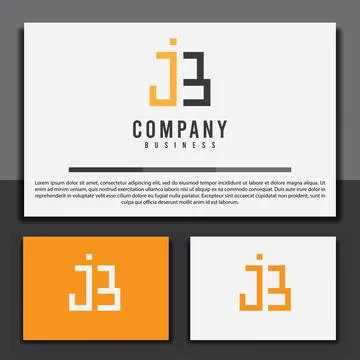 Logo design template, with a combination of the letters J and B geometric icons Illustrazione stock
