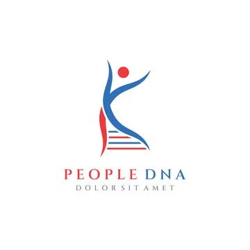 Logo design template DNA elements. Bio tech, DNA people, bio DNA, DNA spira.. Stockillustratie
