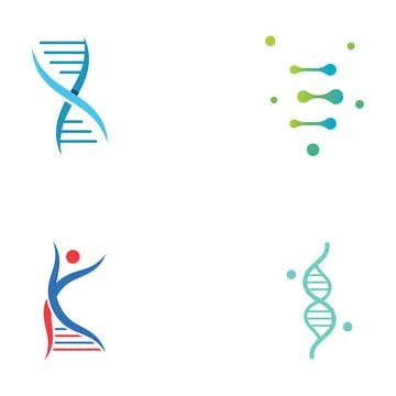 Logo design template DNA elements. Bio tech, DNA people, bio DNA, DNA spira.. Illustrazione stock