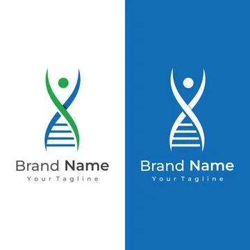 Logo design template DNA elements. Bio tech, DNA people, bio DNA, DNA spira.. Illustrazione stock