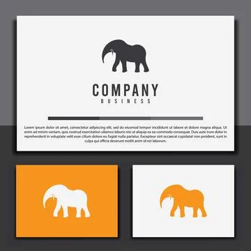 Logo design template, with an elephant icon Stock Illustration