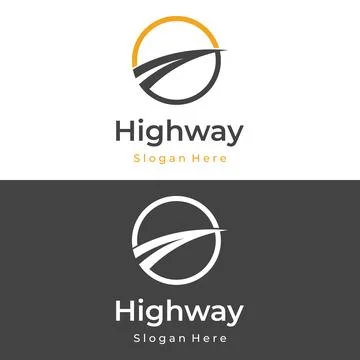 Logo design template highway, asphalt road route, traffic.Logo can be for b.. Stock Illustration