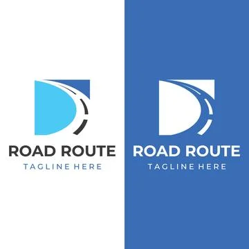 Logo design template highway, asphalt road route, traffic.Logo can be for b.. Stock Illustration