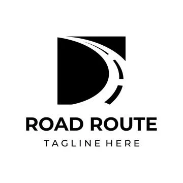 Logo design template highway, asphalt road route, traffic.Logo can be for b.. Stock Illustration