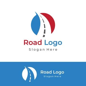 Logo design template highway, asphalt road route, traffic.Logo can be for b.. Stock Illustration